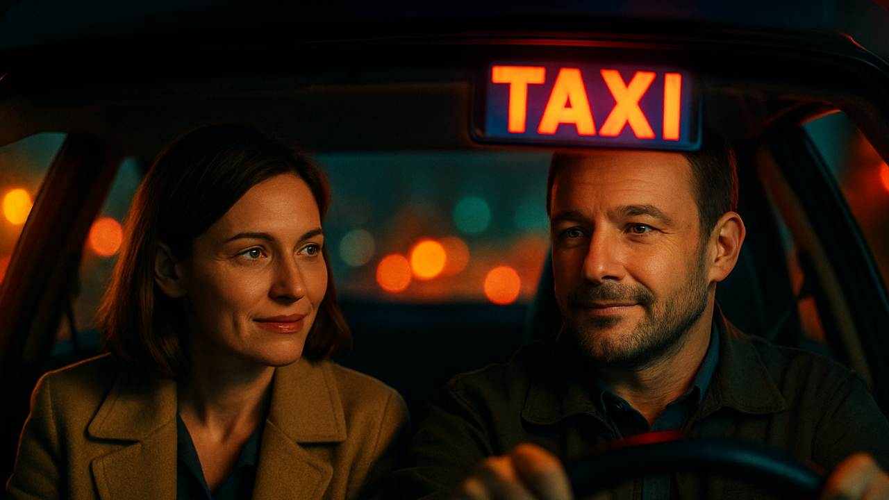 Relatar la complicidad que se genera entre taxista y pasajero en los trayectos habituales, creando casi una pequeña relación de confianza construida a base de saludos y charlas diarias.