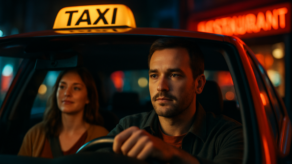 Contar la experiencia de un taxista que decidió incluir música local y recomendaciones gastronómicas para ofrecer a sus clientes una experiencia más auténtica de la ciudad.